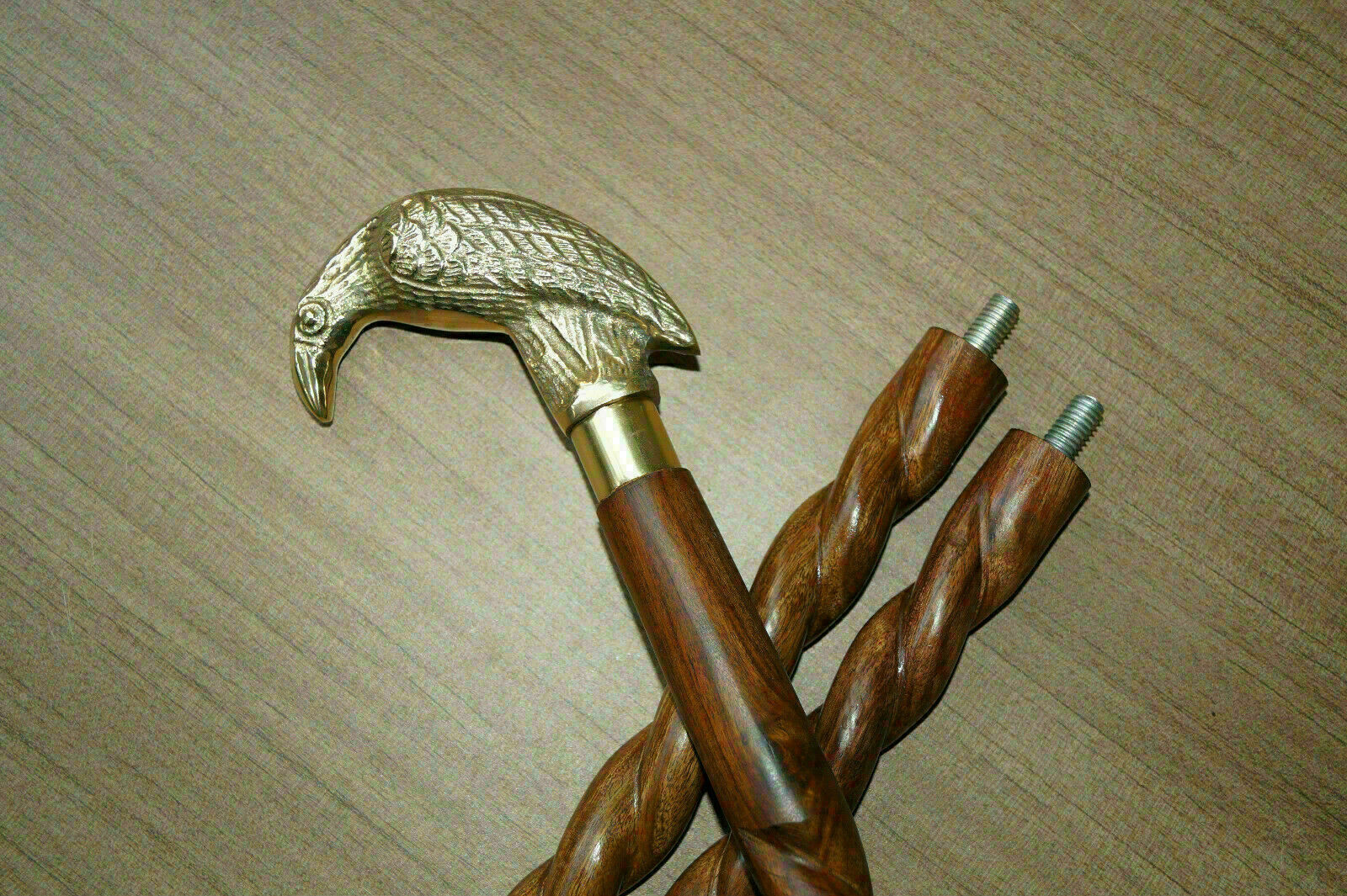 Nautical Handmade solid Brass eagle handle spiral… - image 2