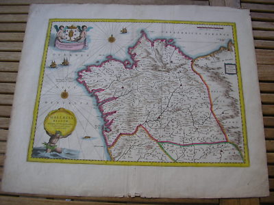 Galicia / Gallaecia Regnum Map Blaeu 17th