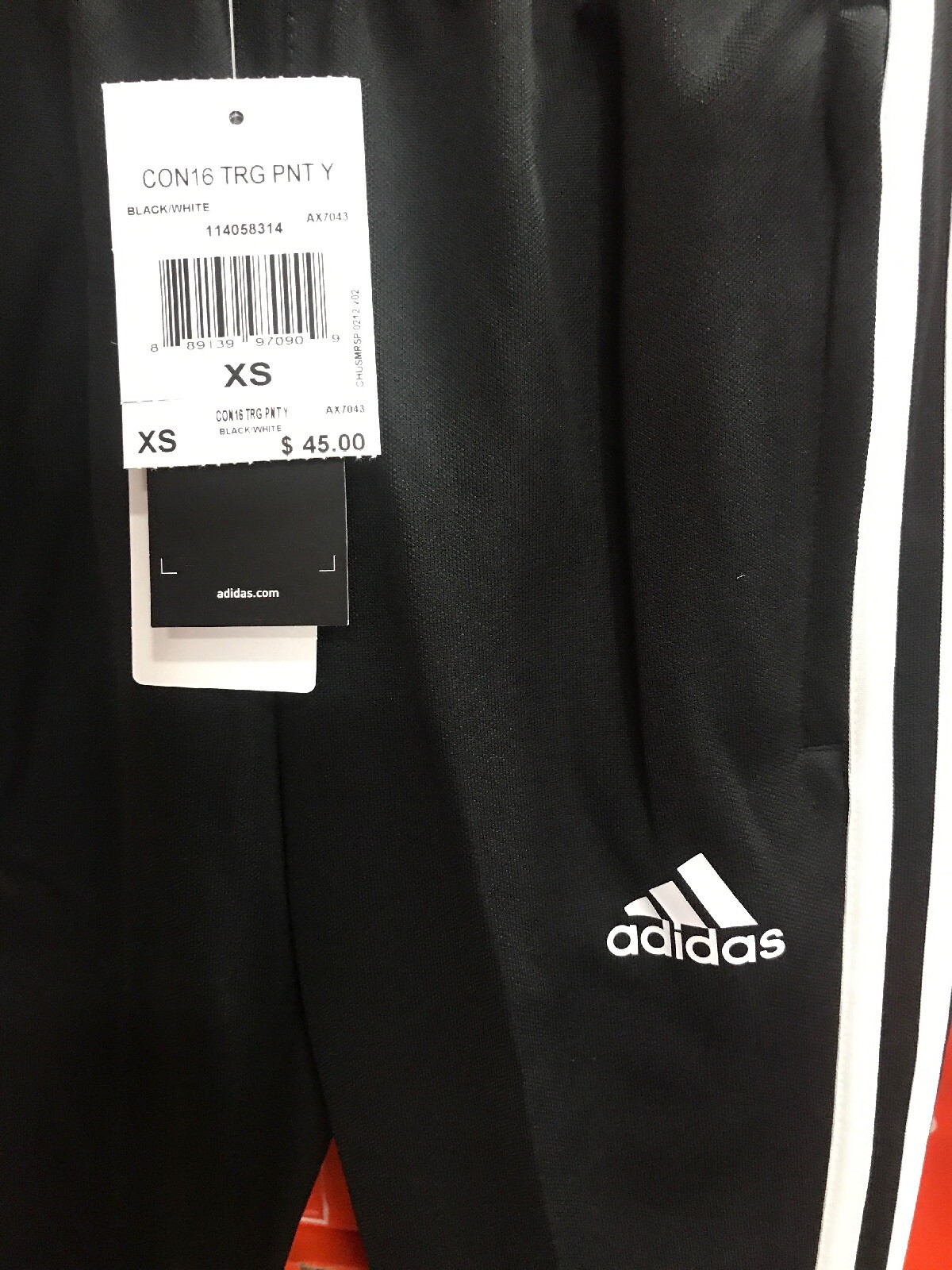 Juventude Adidas Calça Con 16 Preto/branco Tamanho Xs Juventude (7-8)  888596374770 | eBay