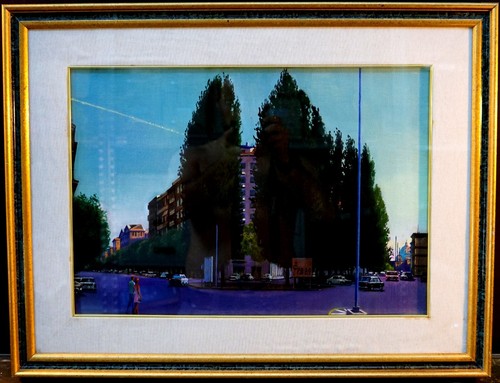 1989 SERGIO CECCOTTI PIAZZA BAINSIZZA ROMA- OLIO SU TELA CON CORNICE - Imagen 1 de 5