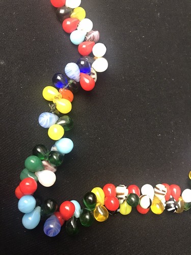 Loose Vintage ART GLASS MULTI-COLOR Drop Blown Glass Beads Necklace ~ YGF - Picture 6 of 12