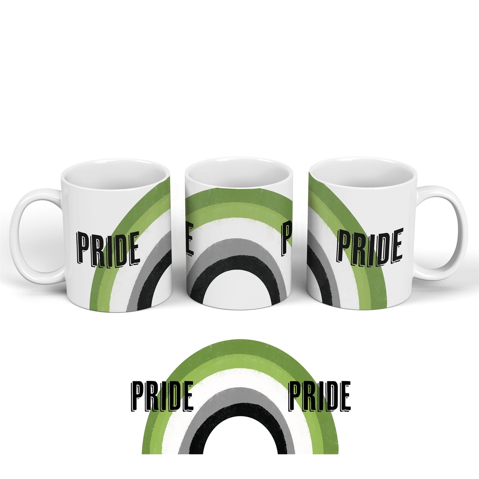 Rainbow Pride Flag Aromantic Colours Small Ceramic Classic Mug LGBTQ+ Gift