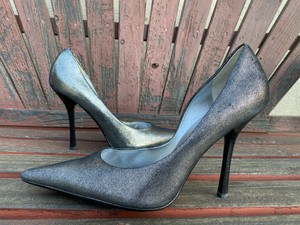 dark silver high heels
