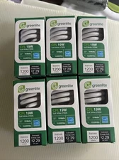 Lot Of 6  Spiral CFL 19w Soft White 75w Replacement Long Life Light Bulbs