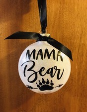 Christmas Ornament Mama Bear Plastic Gift Holiday Tree Hanging Xmas Mom Mother