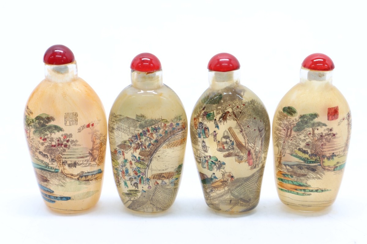 4pc Chinese painted 