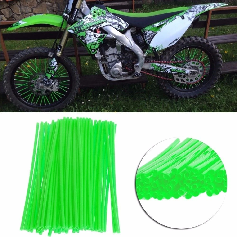 72Pcs Green Spoke Wrap Kit Mini Bike Pee Wee Spokes Skinz Skins