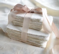 DECKLE HANDMADE PAPER IVORY COTTON PAPER WATERCOLOR PAPER PACK OF 50,