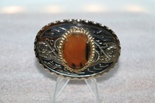 Vintage Raised Cabachon Center Gold Tone Belt Buckle 2 3/4" x 2"