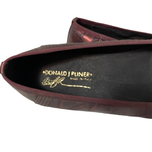 Donald J Pliner Shoes Women’s 7.5 Hideyo Ballet Flats New Cap Toe Croc Slip On - Picture 6 of 8