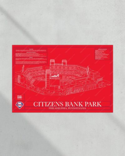 Philadelphia Phillies Citizens Bank Park Stadium Ballpark Blueprint - Picture 17 of 32