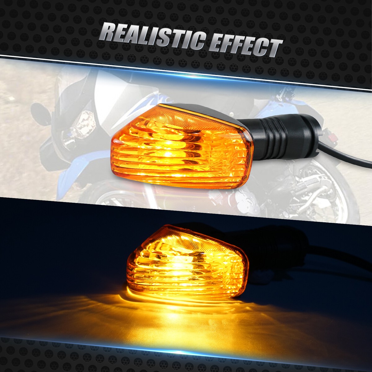 Pair Front Rear Turn Signals Light Lens Amber For Kawasaki Ninja