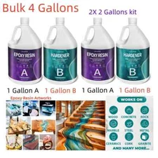 Bulk 4 Gallon - Crystal Clear Tumbler Epoxy Resin Kit - DIY Craft Arts Coating