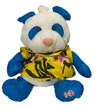 Fisher Price Puffalumps Wild Thing Blue White Panda Bear With Shirt 1987 VTG