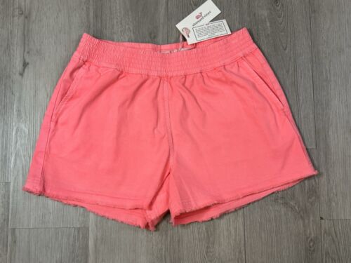 Vineyard Vines Women’s Neon Pink Pull On Everyday Cut Off Shorts Small NWT