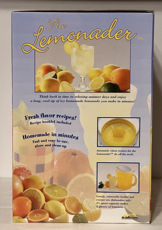 THE LEMONADER by Salton Homemade Fresh Quick & Easy Lemonade Maker 2.5 Quart NIB eBay