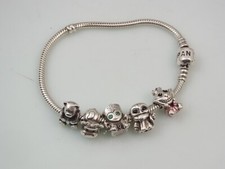 PANDORA Disney Breloque Bracelet 5 X Éléments 925 Argent Figurines Animaux 19cm