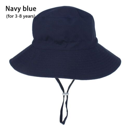 Wide Brim Beach Cap Bucket Hat with Adjustable Chin Strap Baby Sun Hat - Picture 26 of 44