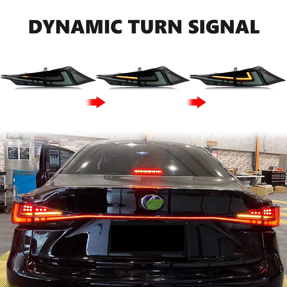 Luces traseras RGB para Lexus IS250 IS300 IS350 ISF 2014-2020 con luz media transparente Foto 4 de 4