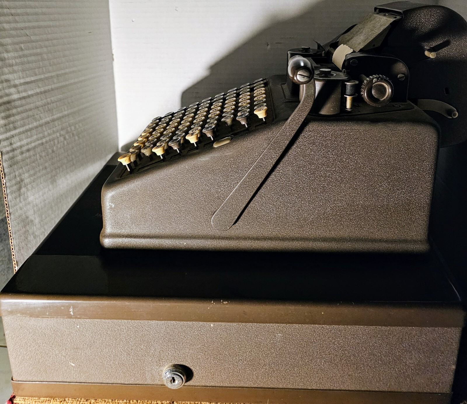 Vintage Burroughs Cash Register Adding Machine Calculator Mid Century