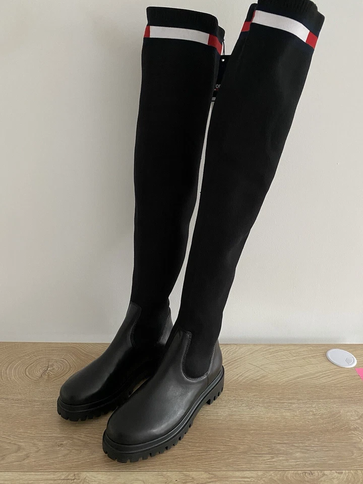 Tommy Hilfiger Tejido Sobre la Rodilla Calcetín Botas Talla UK 3.5 EU 36 Mujer Invierno Zapatos Foto 2 de 4