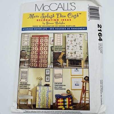 McCalls Pattern 2164 More Splash Shelve Crate Storage Cover Up Babylon Uncut