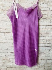 Vintage Y2K Victoria Secret Angels Purple Polka Dot Lace Babydoll Chemise Sz L