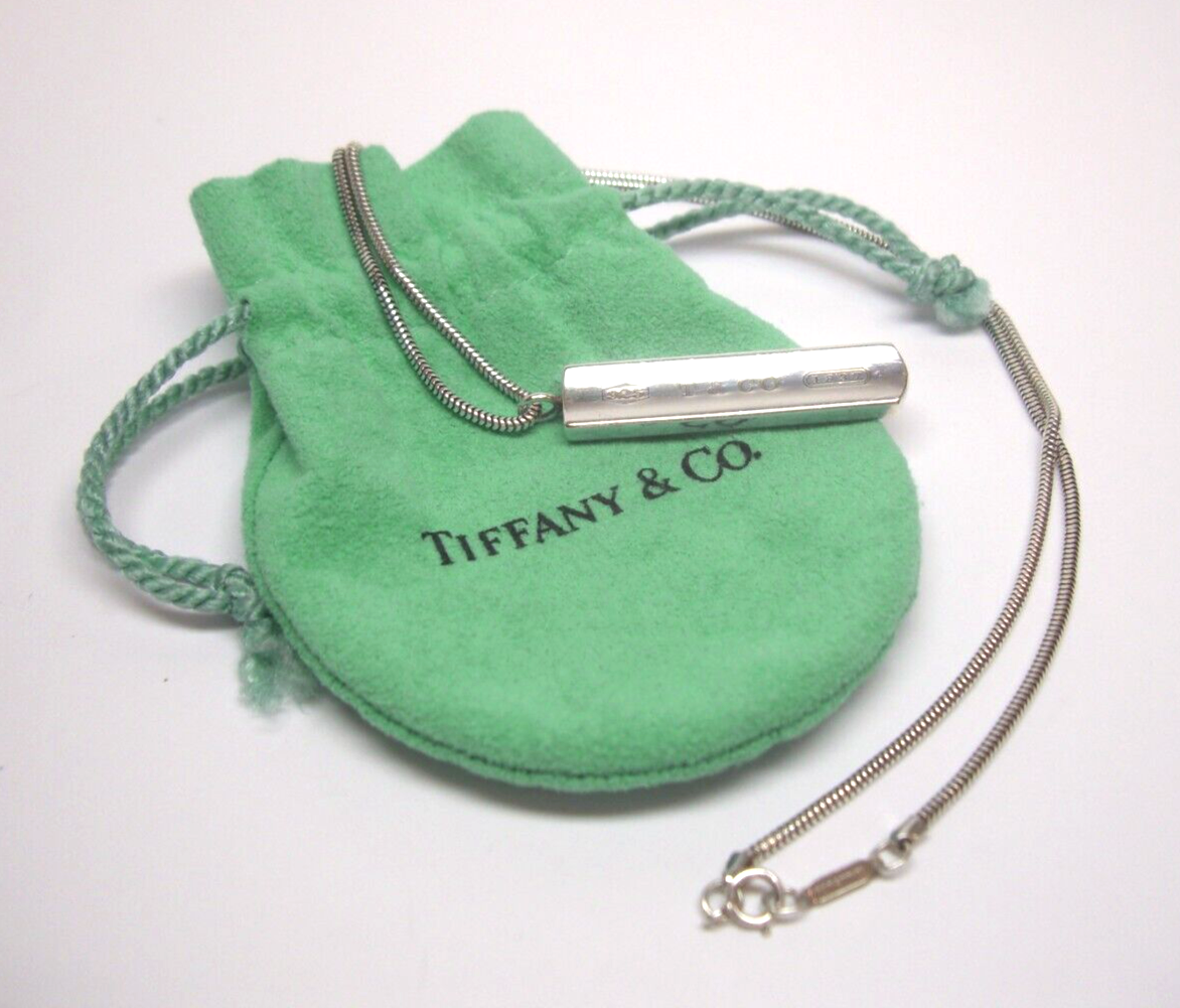 TIFFANY & CO 1837 COLLECTION BAR NECKLACE STERLING SILVER 925 18