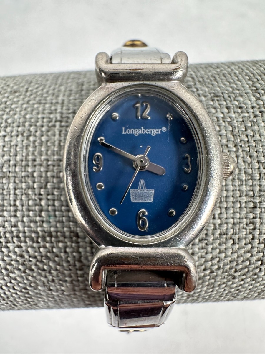 Longanberger Watch Womens 19mm Oval Blue Dial Charm Basket  display picture 3