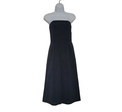 Forever 21 Culotte Tube Jumpsuit Size Medium Navy Blue Pinstripe