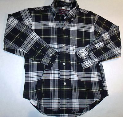 Class Club Green Plaid Button Down Preppy Dress Shirt Adj. Cuffs 8 C-2 |  eBay