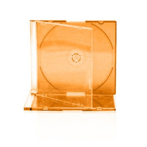 50 Single CD Jewel Case 5.2mm Spine Slim Orange Tray New Empty Replacement Cover - Picture 5 of 5