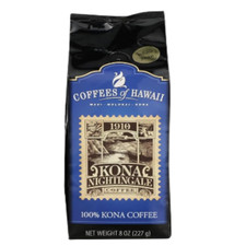   100 Kona Coffee Whole Bean - Coffees of Hawaii - Kona Nightingale 8 oz 2bag 
