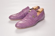 Versace Snakeskin Purple Monk Strap Dress Shoes Designer Made in Italy Size 40