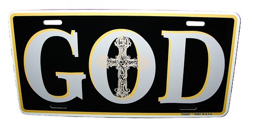 GOD CROSS CHRISTIAN RELIGIOUS Metal Novelty Car license Plate Auto Tag - Picture 1 of 15