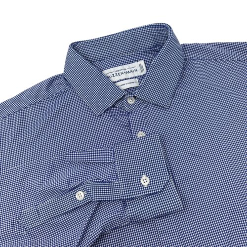 Camisa Spinnaker MIZZEN+MAIN Para Hombre Calce Estándar Azul Micro Cuadros Manga Larga 2XL