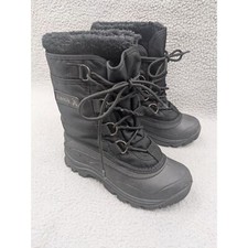 Kamik Black Snow Boots Youth size 6 Lace Up Rubber Soles Unisex