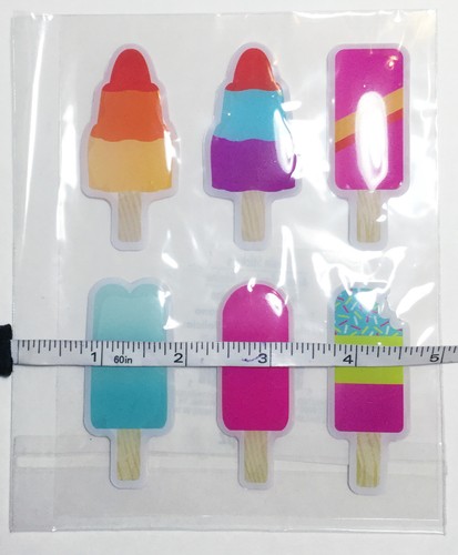 Eis Aufkleber Set 3 Packungen Maß Puffy Sommer Leckereien Süßigkeiten Kind Basteln - Bild 5 von 12