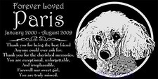 Personalized Toy Poodle Pet Dog Memorial 12"x6" Engraved Granite Grave Marker