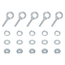 5 Pack M8 x 40mm Eye Screws Bolts Kit, Screw Eye Bolts with Nuts, Silver