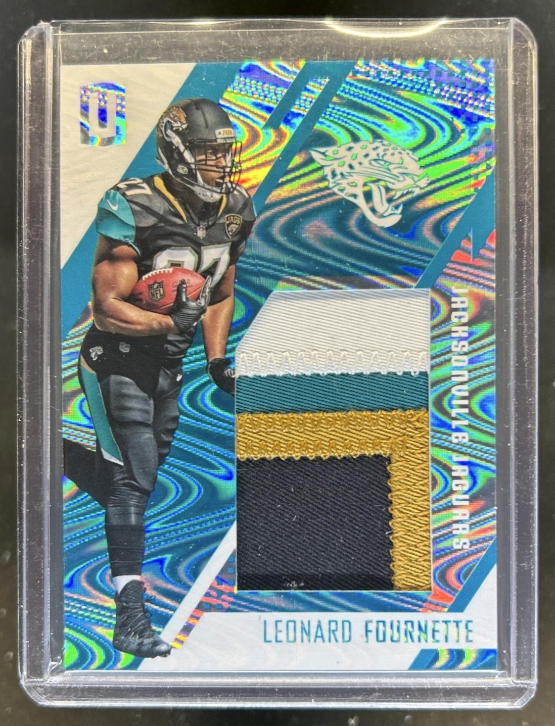 Leonard Fournette Panini Unparalleled Rookie Stitches #RSLF Patch Teal