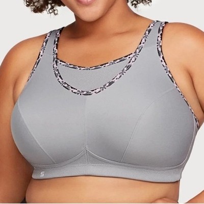 Glamorise Sport 50F No-Bounce Camisole Bra 1066 Wire Free Gray new