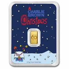 1/2 gram Gold Bar - Peanuts® 60 Years of Charlie Brown Christmas