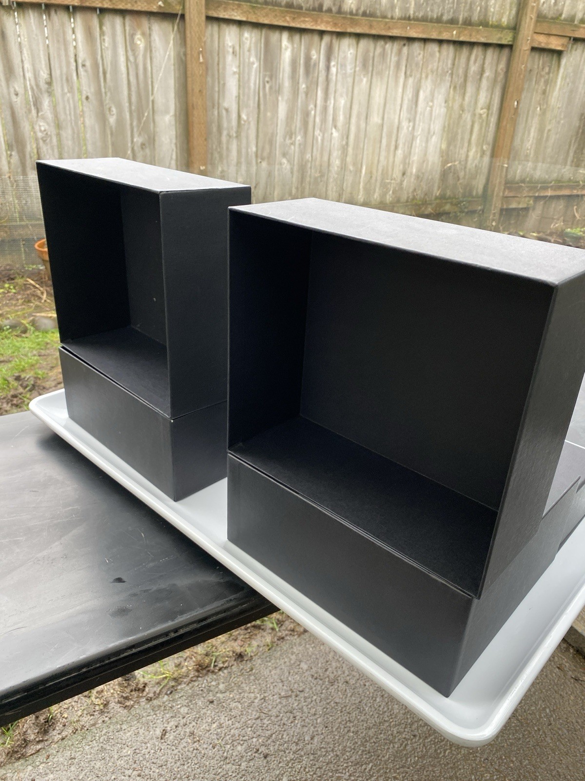 2 Large 2 Small    4 Genuine Ferrari Cardboard Boxes (Black) Factory OEM