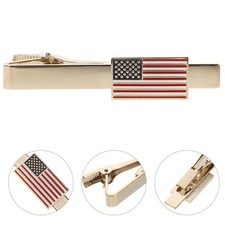  Goldene Krawattenklammer mit amerikanischer Flagge, ideal für Hochzeiten,