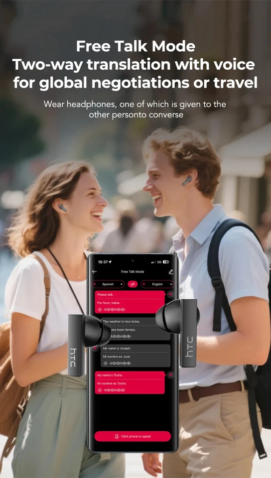 Cuffie Auricolari Smart || Display Touch || Traduzione AI || Modello HTC-NE40 - Imagem 4 de 4