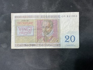 Belgium 1956 20 Francs Banknote. N4414