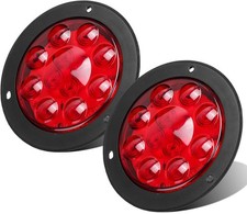 Red Stop Turn Tail Brake Light 2PCS 4 Inch Trailer Truck Utility Sealed Waterpro