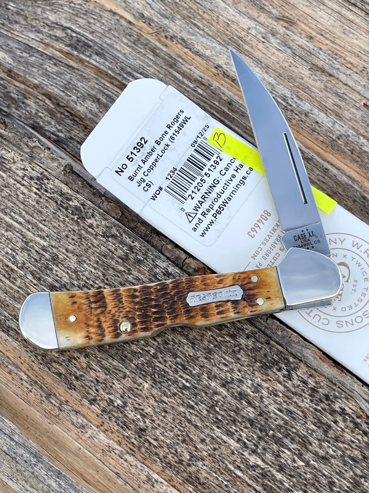 CASE XX *b 2025 BURNT AMBER TESTED XX DOGBONE SHIELD CS COPPERLOCK KNIFE KNIVES