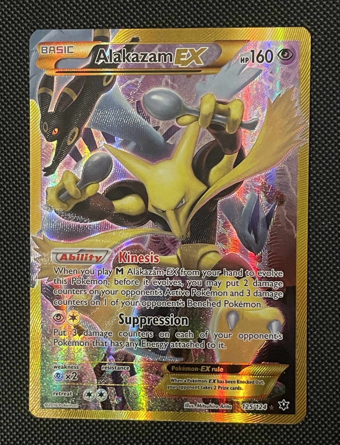 Pokémon Alakazam EX Fates Collide 125/124 Full Art Secret Rare NM-